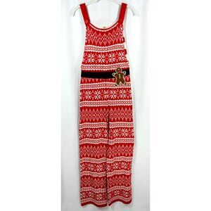 Born Famous Christmas Fair Isle Unisex Ugly Sweater Bib Overalls Pants M